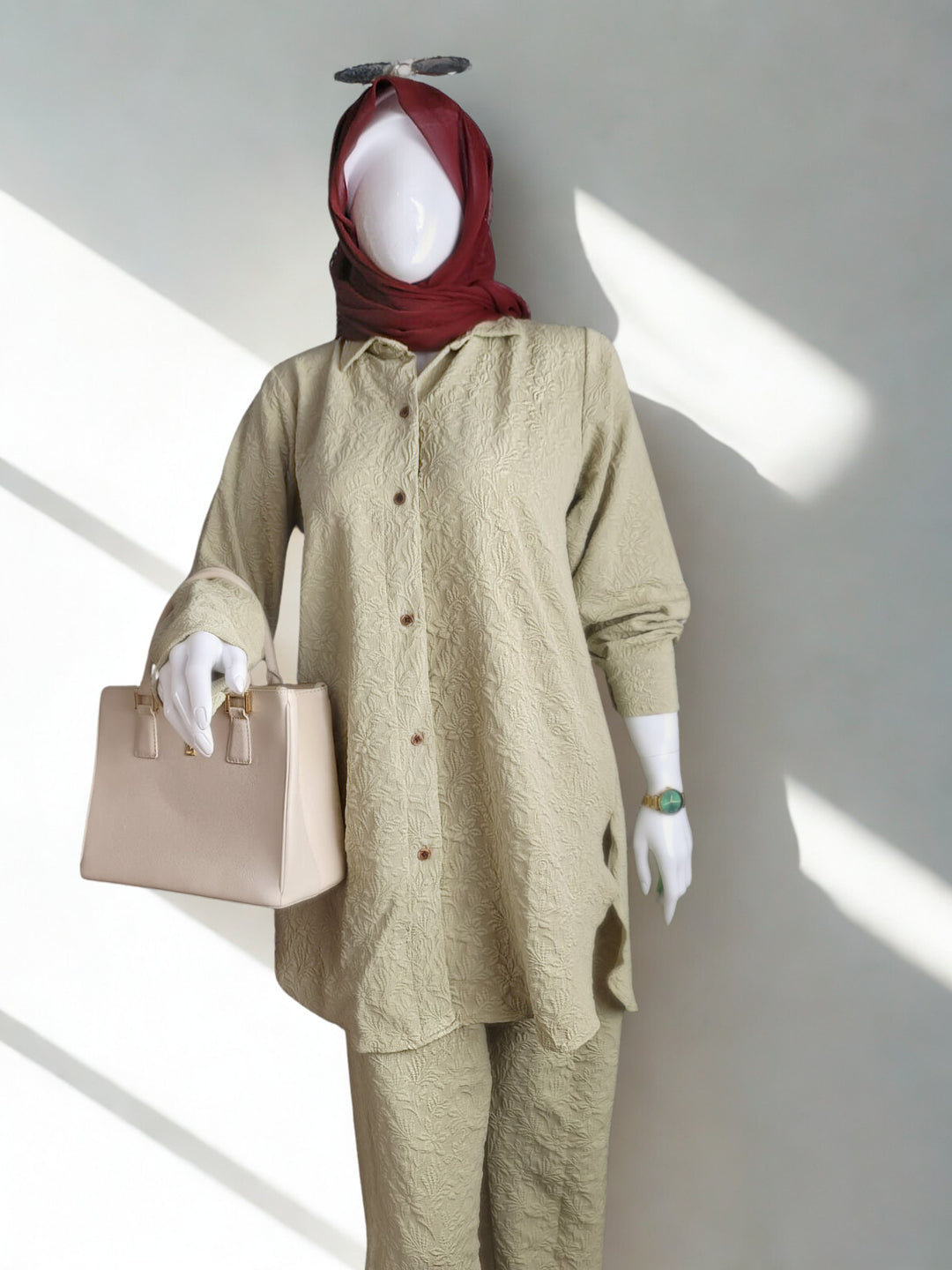 Jacquard Co-ord Set - Aura Sage