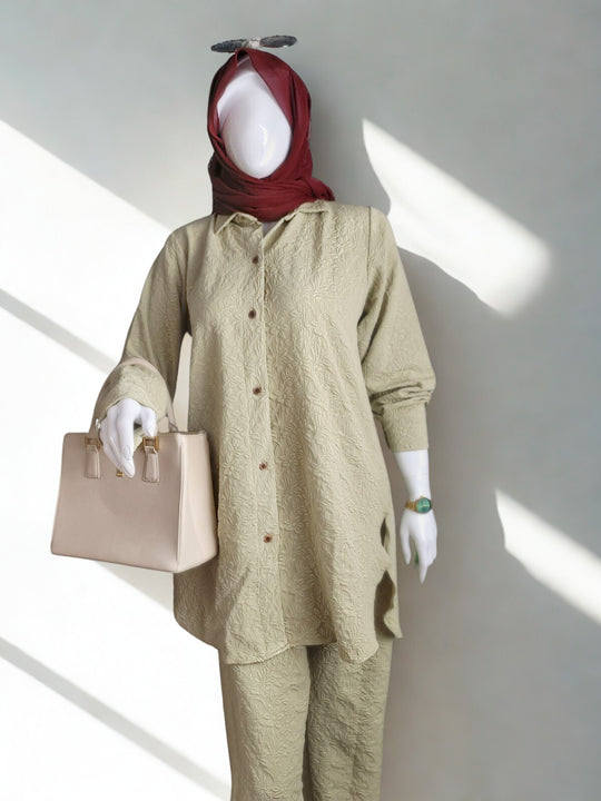 Jacquard Co-ord Set - Aura Sage